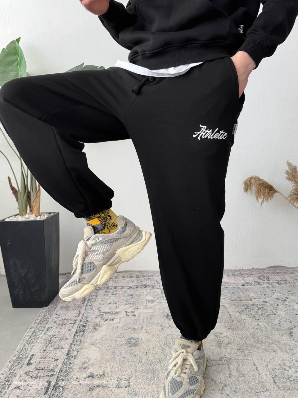 Men’s Joggers with “Athletic” Embroidery – Relaxed Fit Sweatpants with Pockets