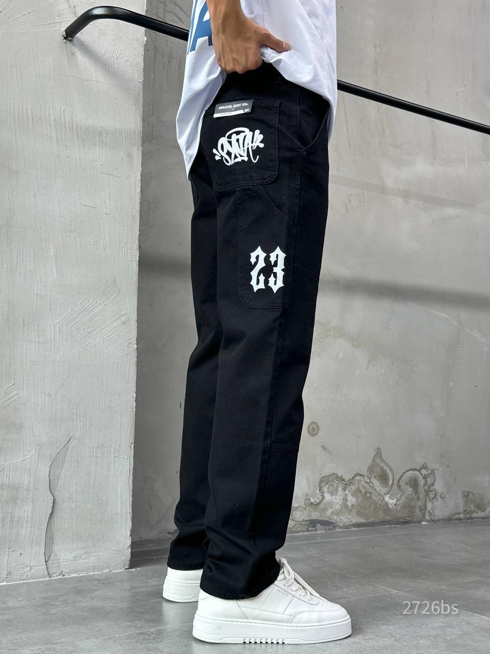 Men’s Streetwear Baggy Jeans – Wide-Leg Denim Pants with Graphic Print | Casual Urban Jeans