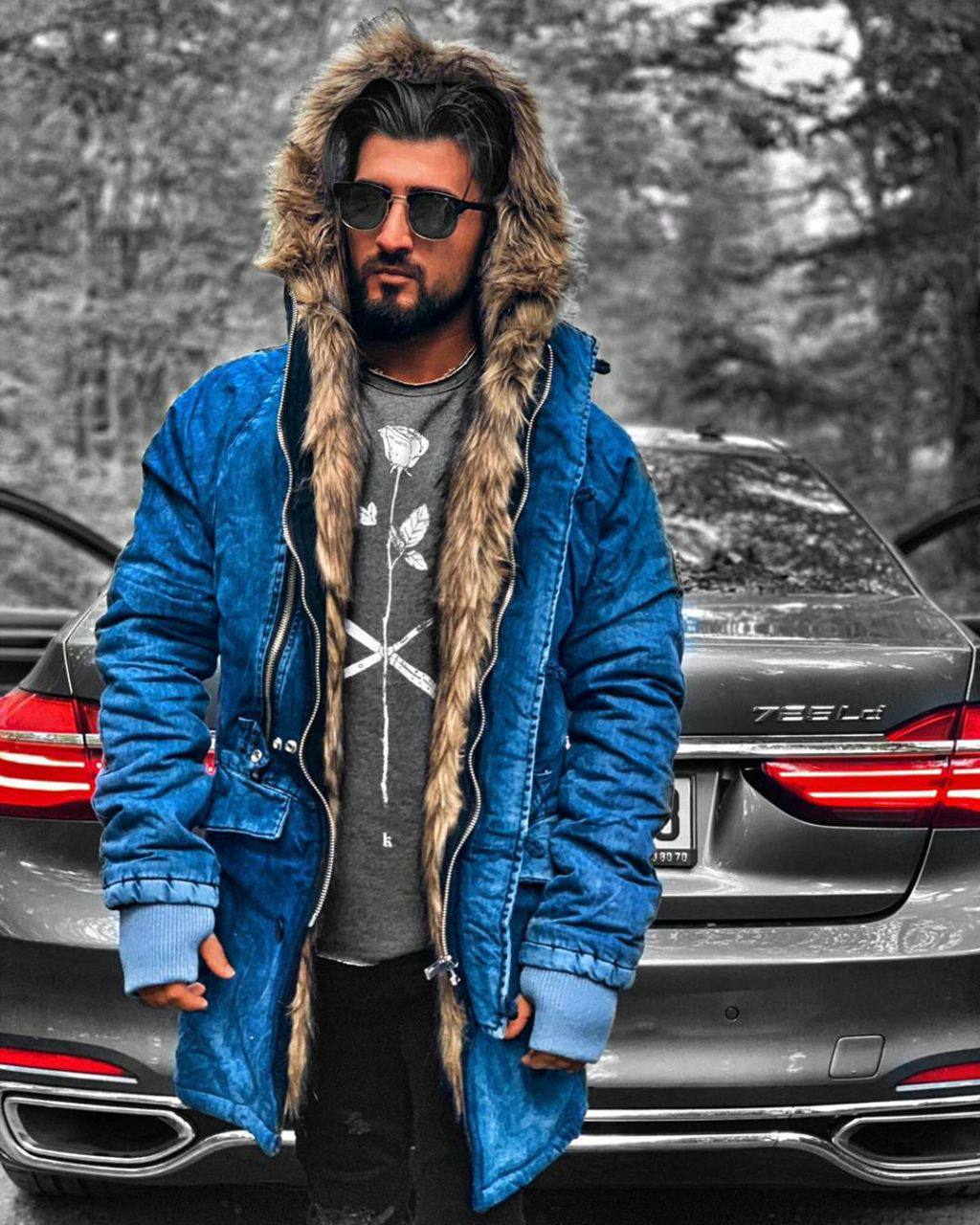 Oversized Faux Fur Parka: Men's Urban Streetwear Winter