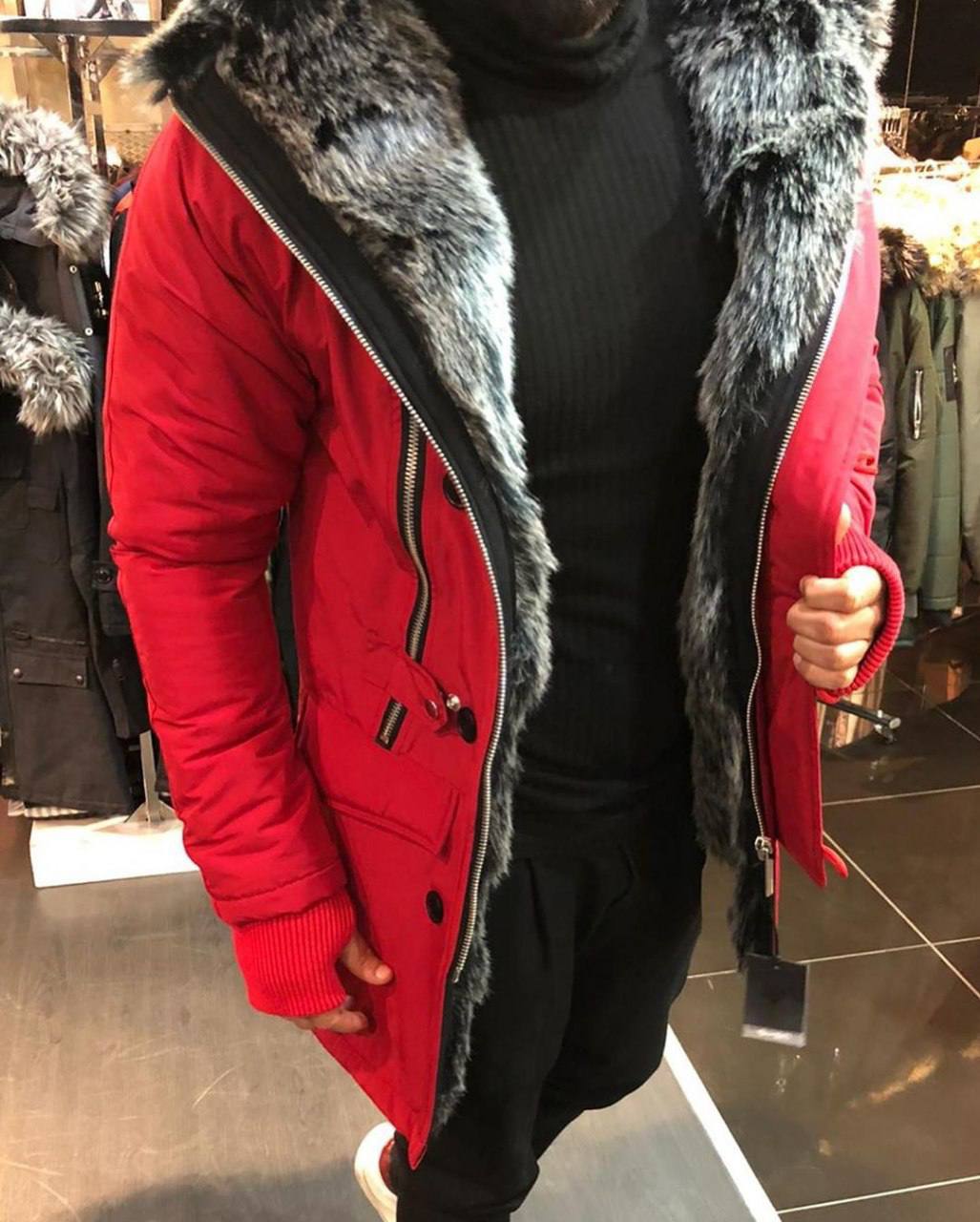 Oversized Faux Fur Parka: Men's Urban Streetwear Winter