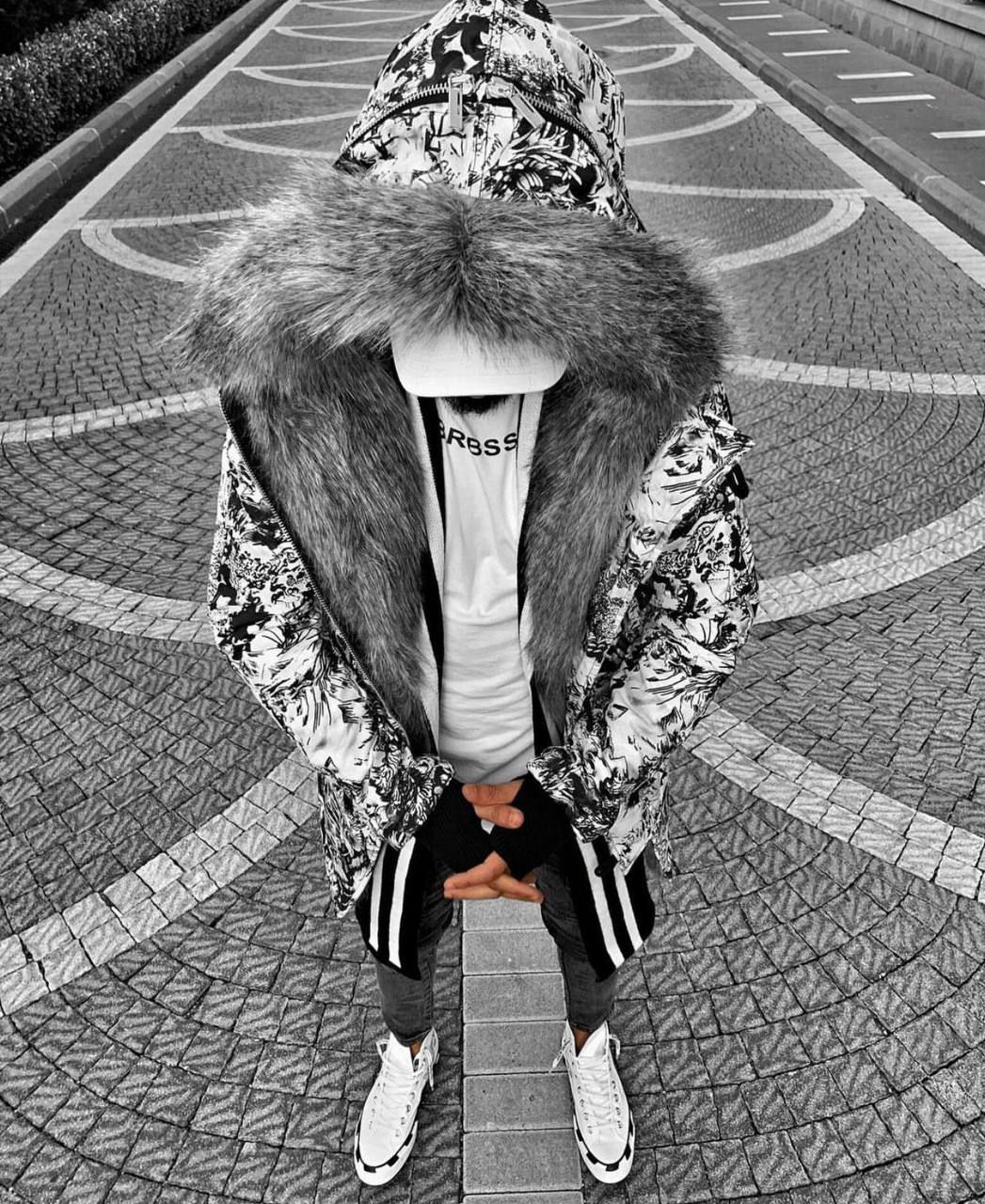 Oversized Faux Fur Parka: Men's Urban Streetwear Winter