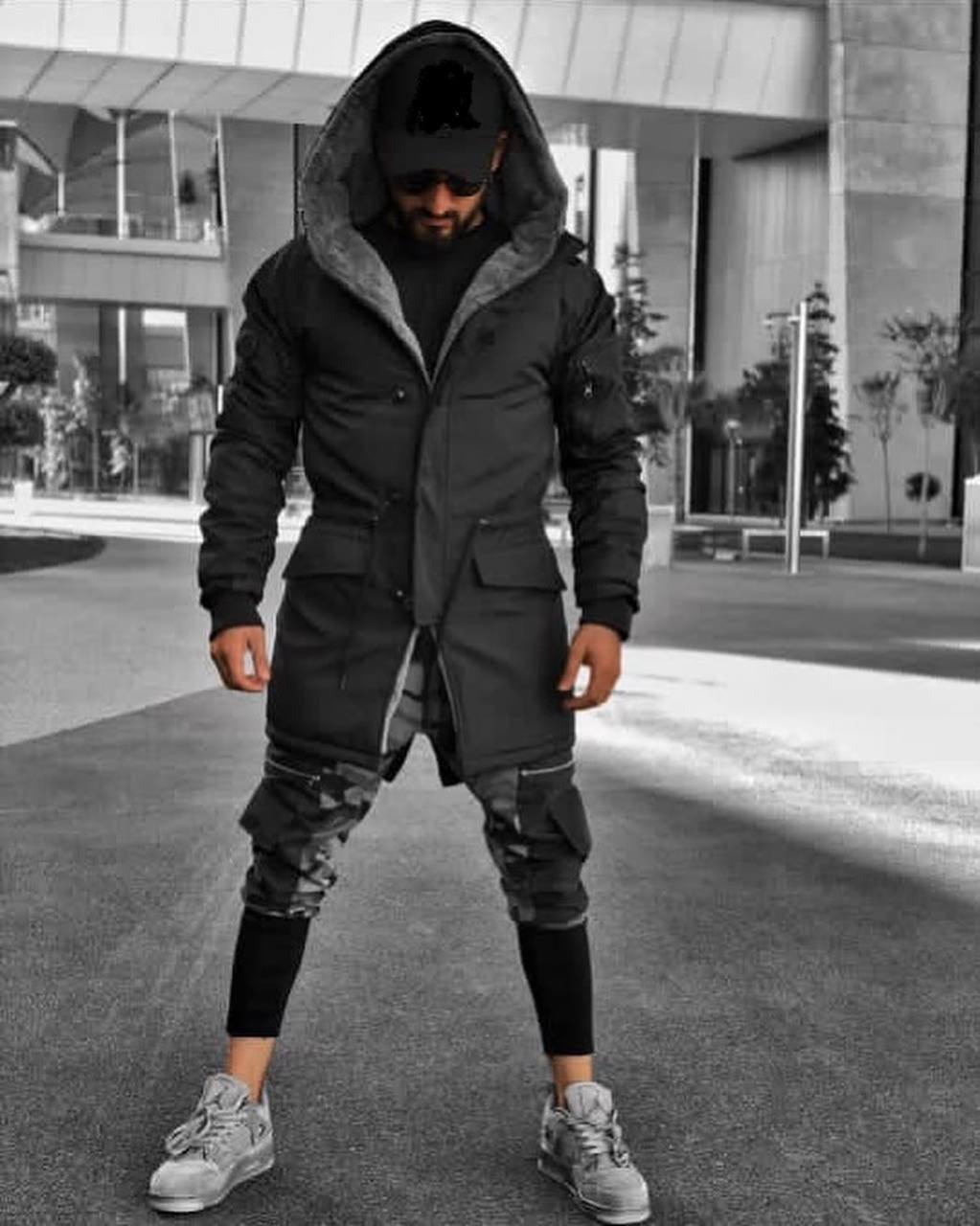 Faux Fur Lined Winter Parka: Men's Long Hooded Military Coat