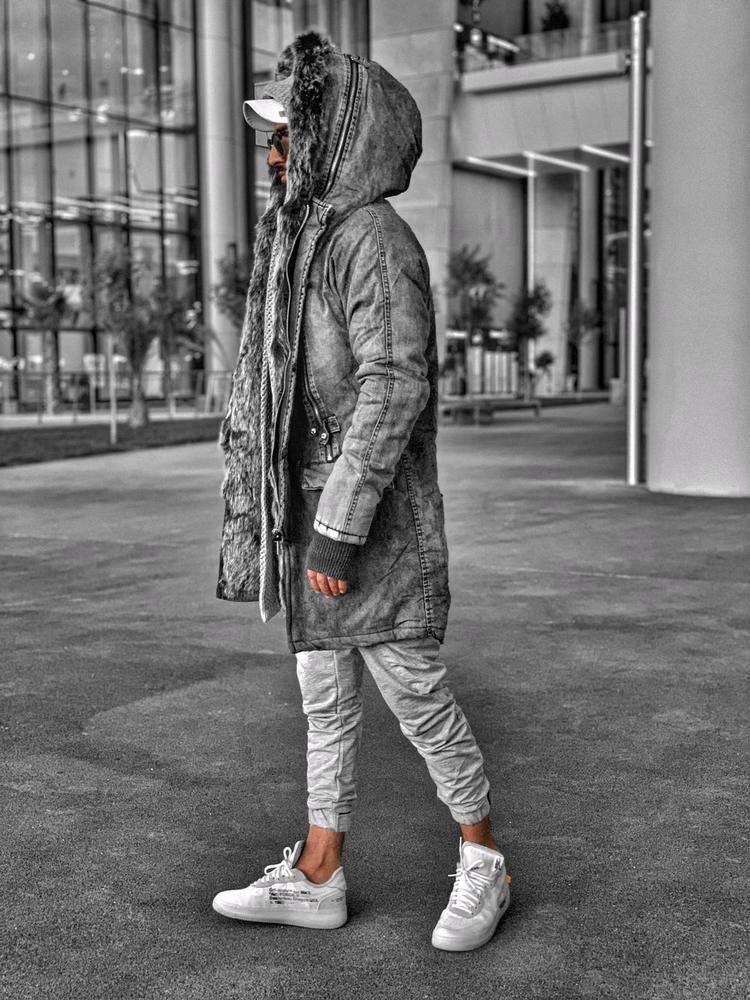 Oversized Faux Fur Parka: Men's Urban Streetwear Winter