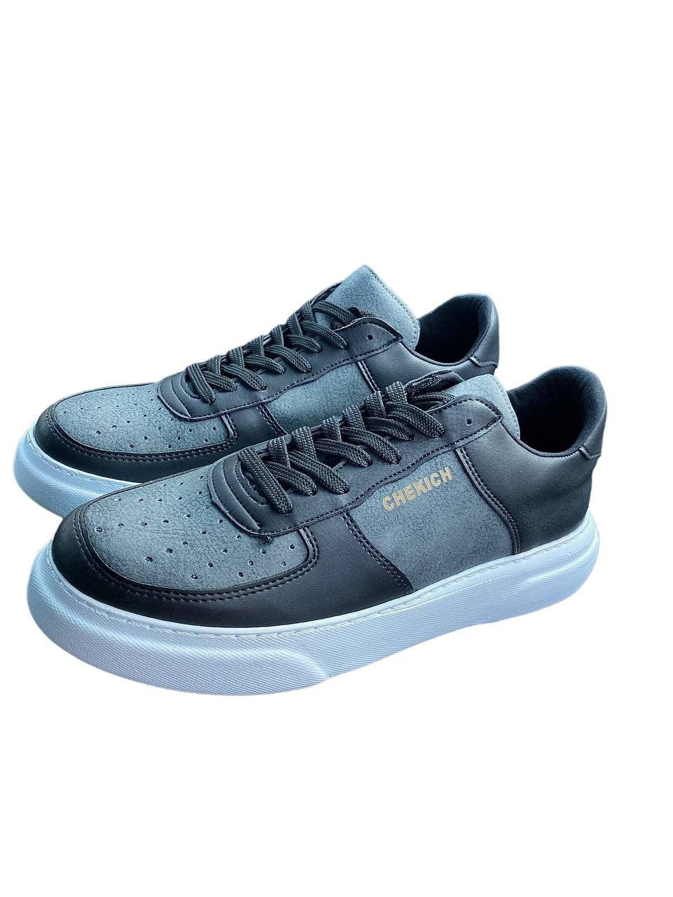 Mens Fashion Black Sneakers Lace up Casual Shoes Skate Shoes Size 7.5-10.5