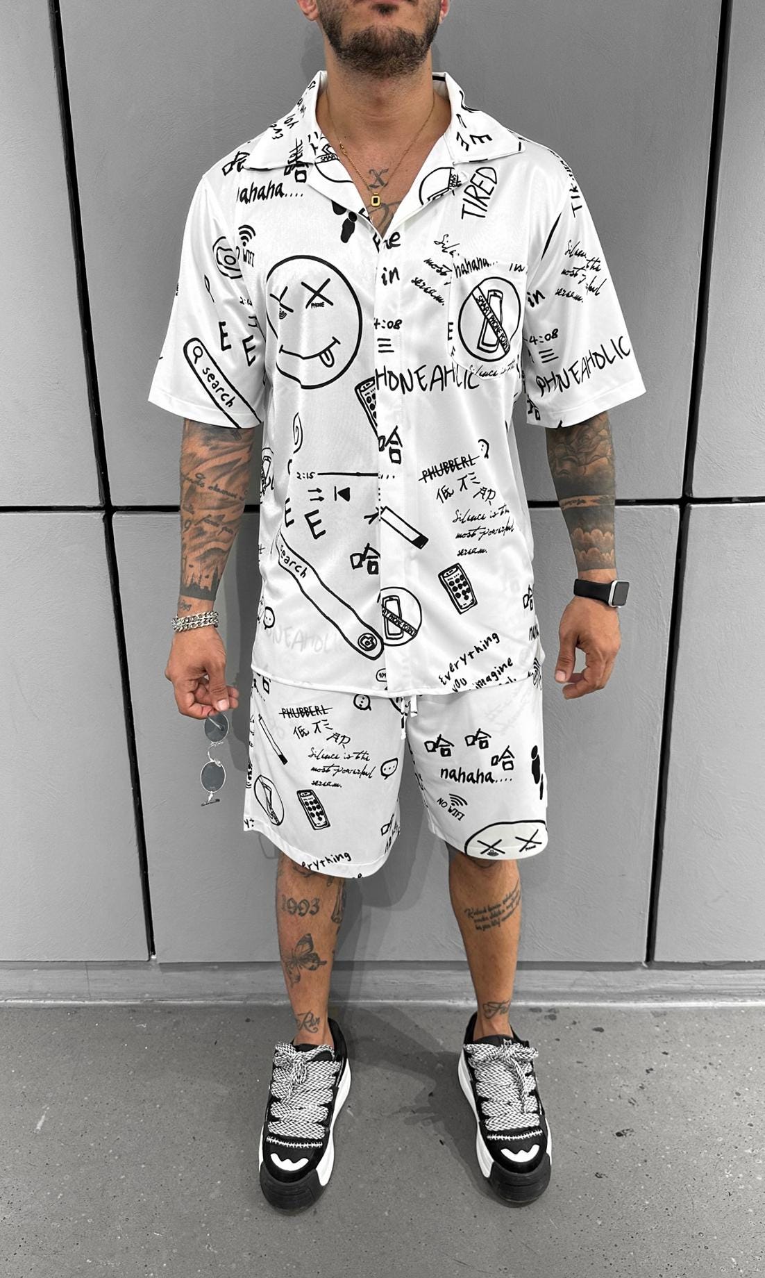 Men Shorts and t-shirt set Black