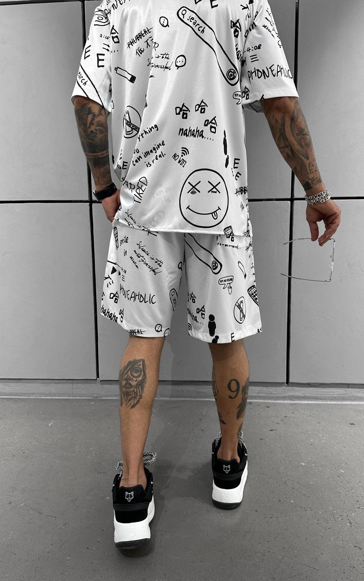 Men Shorts and t-shirt set Black