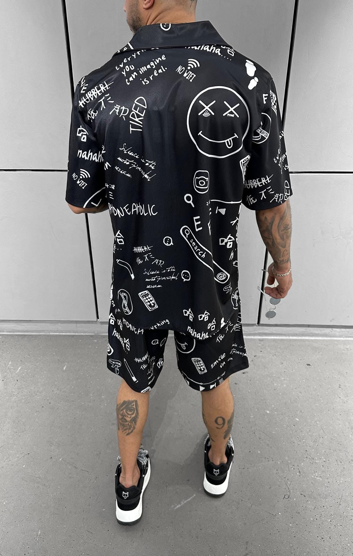 Men Shorts and t-shirt set Black