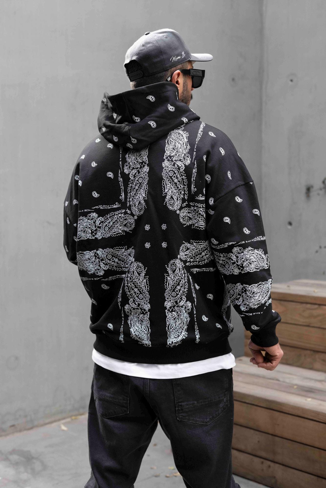 Men Black Streetwear Hoodie