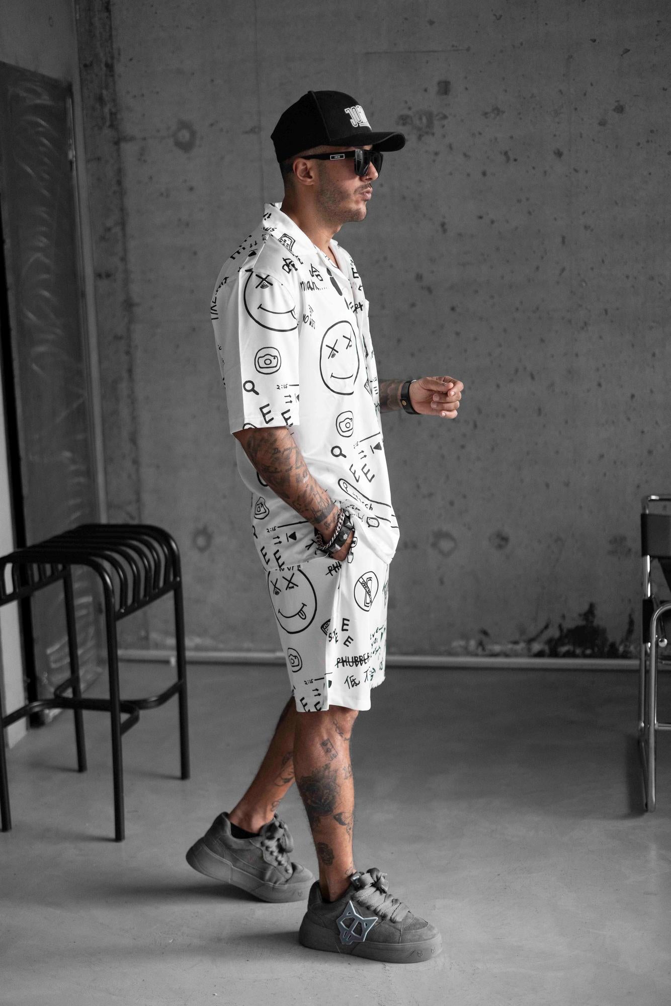 Men Shorts and t-shirt set Black