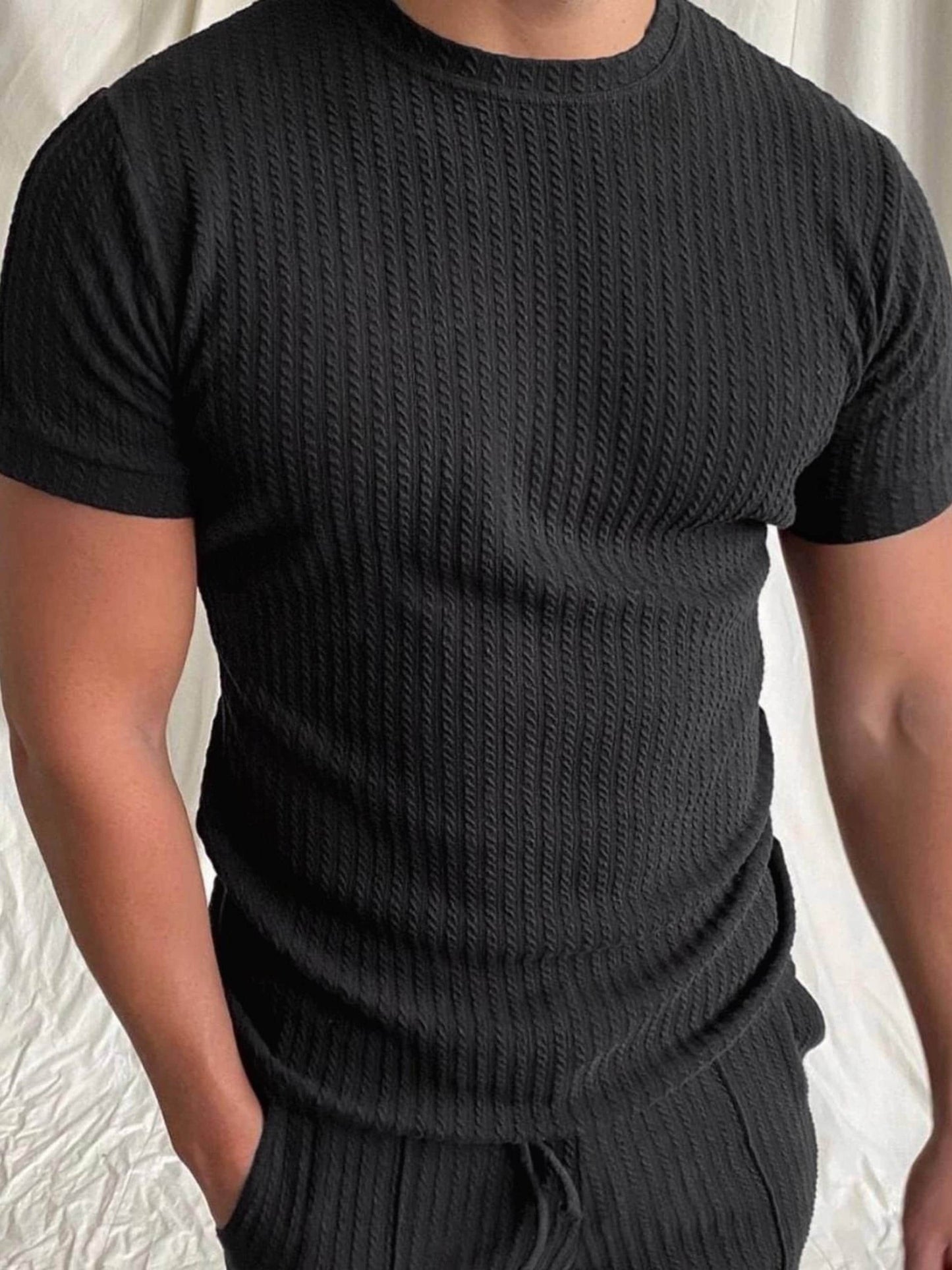 Black Men Shorts and t-shirt set