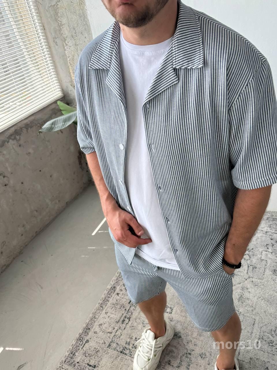 Summer mens costume, Summer pants,  pajama set, Gifts for men, Man's kit  set, summer pants, summer shirt, Natural color set