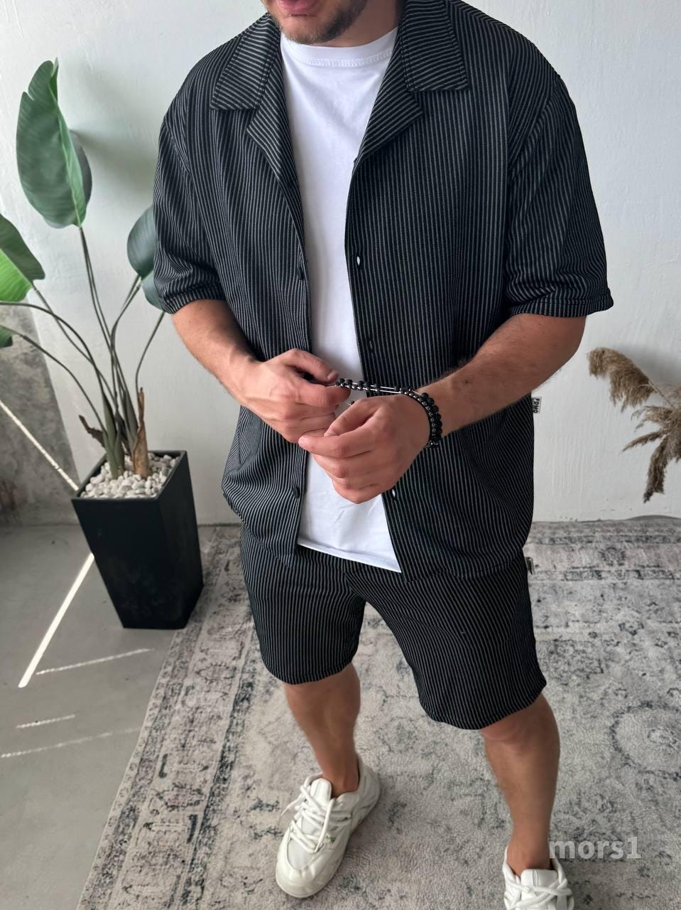 Summer mens costume, Summer pants,  pajama set, Gifts for men, Man's kit  set, summer pants, summer shirt, Natural color set