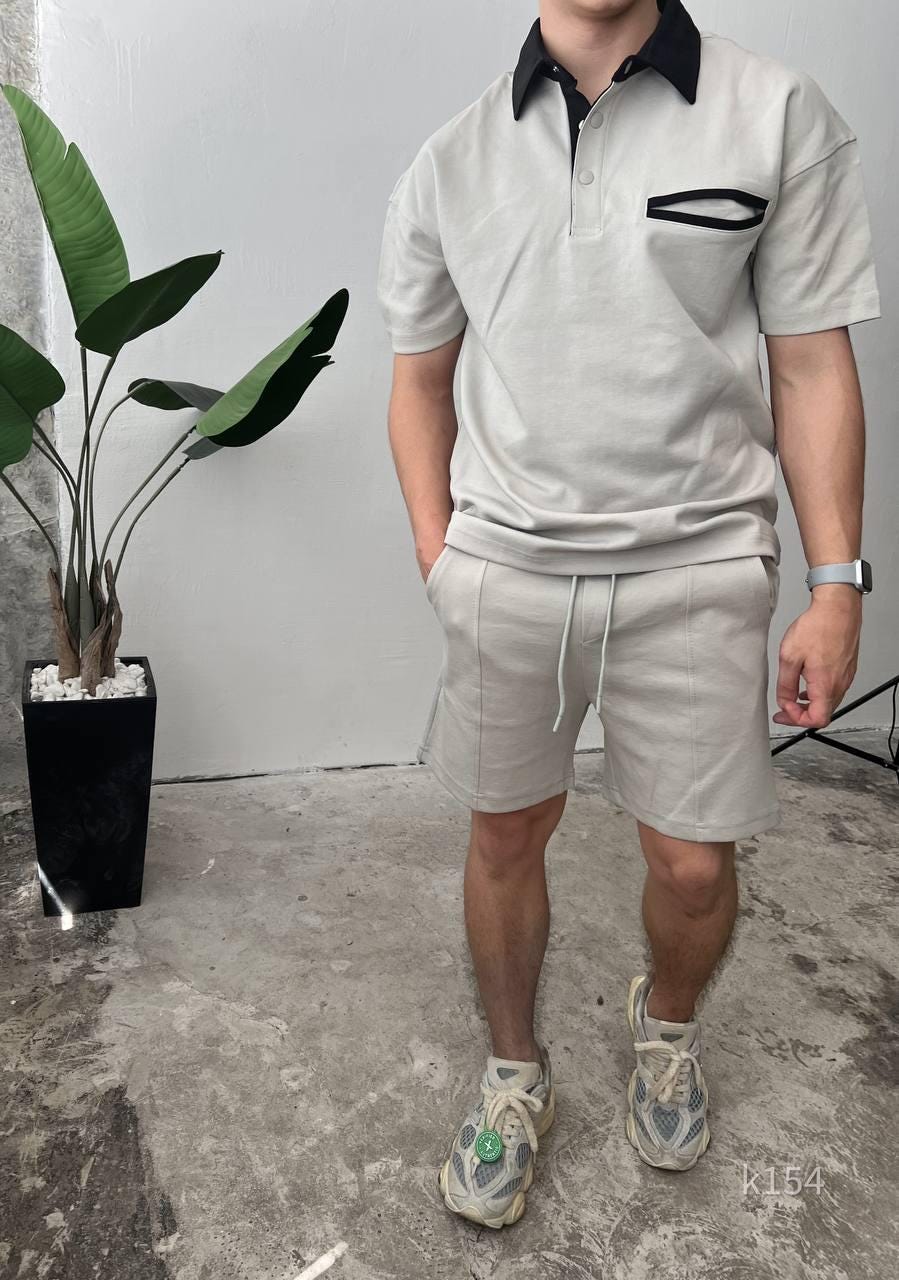 Summer mens costume, Summer pants,  pajama set, Gifts for men, Man's kit  set, summer pants, summer shirt, Natural color set