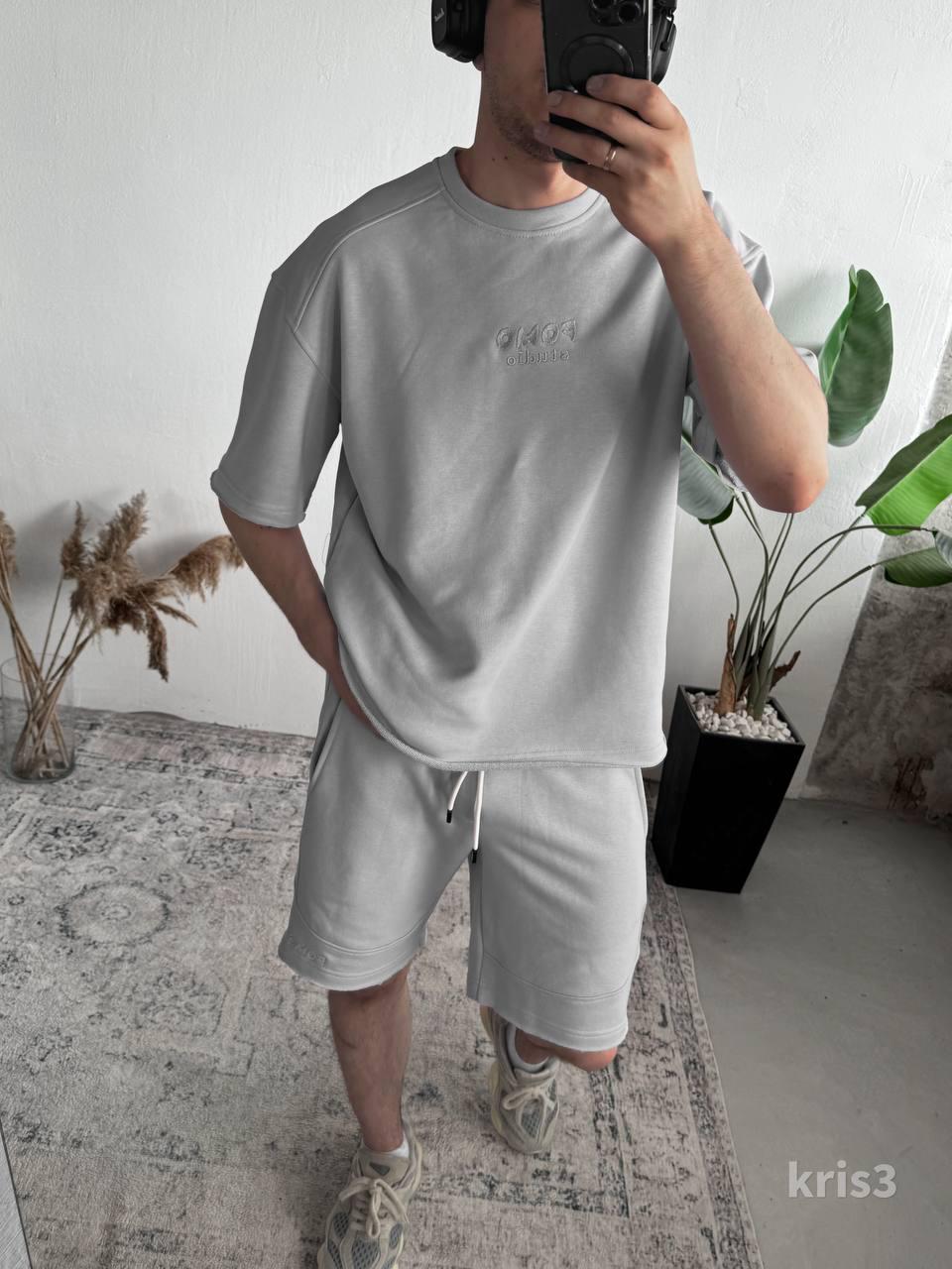 Handmade Pink Streetwear Set for Men – Summer Oversized T-Shirt and Shorts – Luxury Cotton Two Piece Set – Street Style Outfit