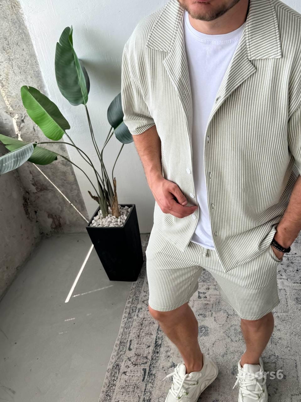 Summer mens costume, Summer pants,  pajama set, Gifts for men, Man's kit  set, summer pants, summer shirt, Natural color set