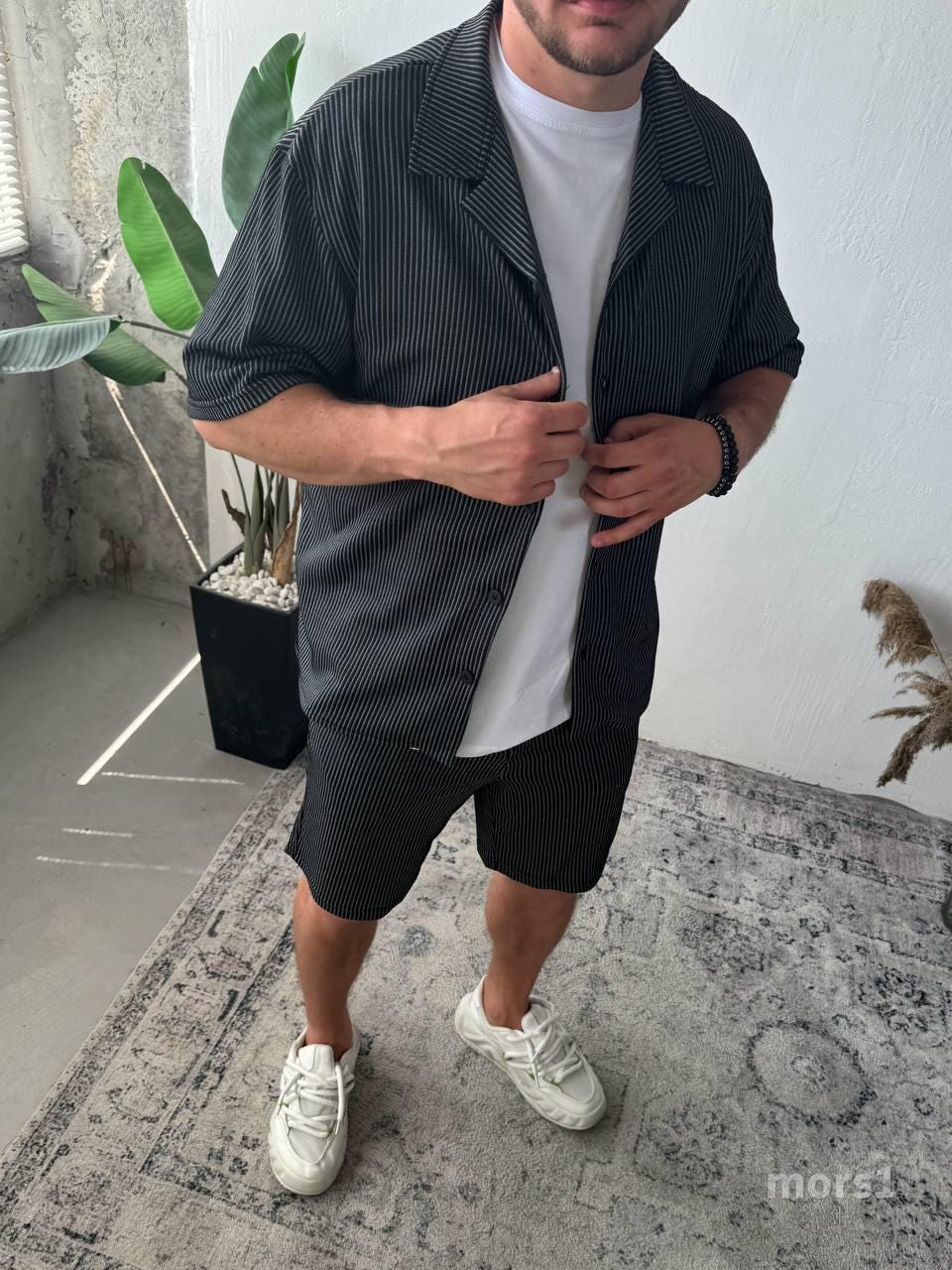 Summer mens costume, Summer pants,  pajama set, Gifts for men, Man's kit  set, summer pants, summer shirt, Natural color set