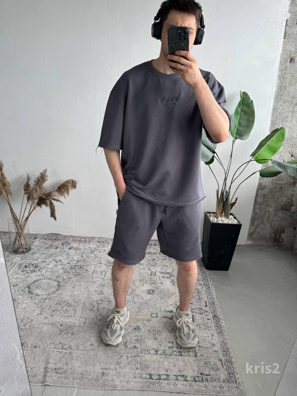 Handmade Pink Streetwear Set for Men – Summer Oversized T-Shirt and Shorts – Luxury Cotton Two Piece Set – Street Style Outfit