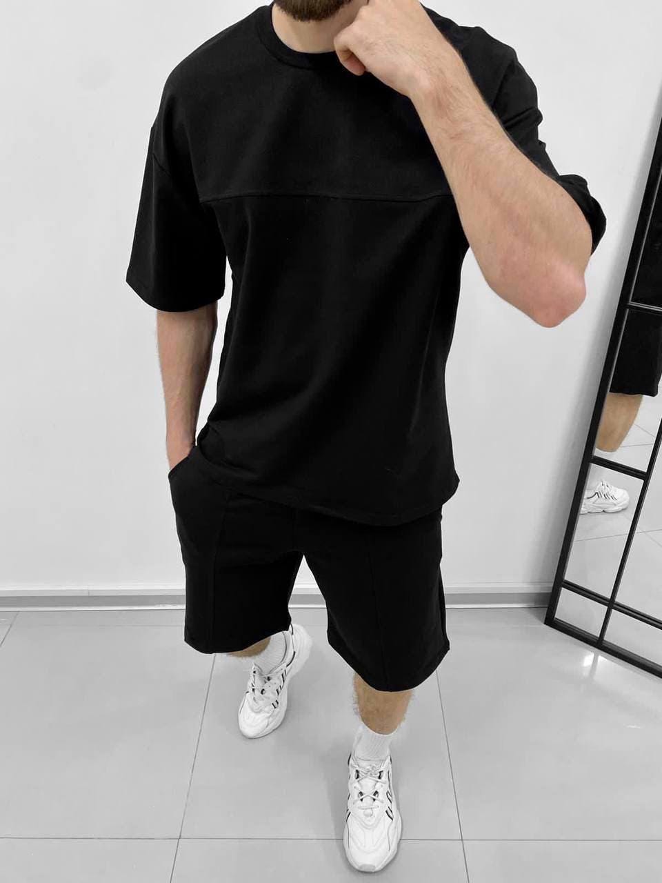Mens Summer 2-Piece Set – Oversized T-Shirt  Shorts | Minimalist Streetwear Outfit | Casual Gymwear & Lounge Set