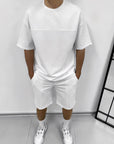 Mens Summer 2-Piece Set – Oversized T-Shirt  Shorts | Minimalist Streetwear Outfit | Casual Gymwear & Lounge Set