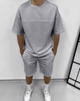 Mens Summer 2-Piece Set – Oversized T-Shirt  Shorts | Minimalist Streetwear Outfit | Casual Gymwear & Lounge Set
