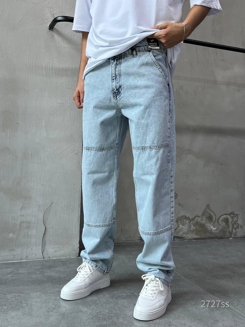 Men’s Streetwear Baggy Jeans – Wide-Leg Denim Pants with Graphic Print | Casual Urban Jeans