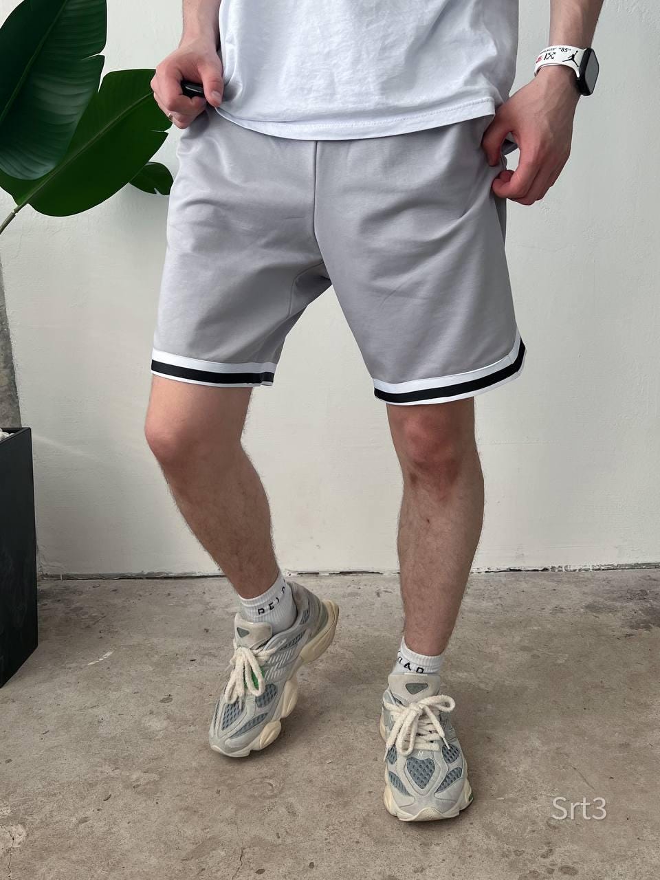 Men’s Streetwear Shorts, Basketball-Inspired, Cotton Gym Shorts with Stripe Trim, Relaxed Fit, Summer Sportswear, Gift for Him