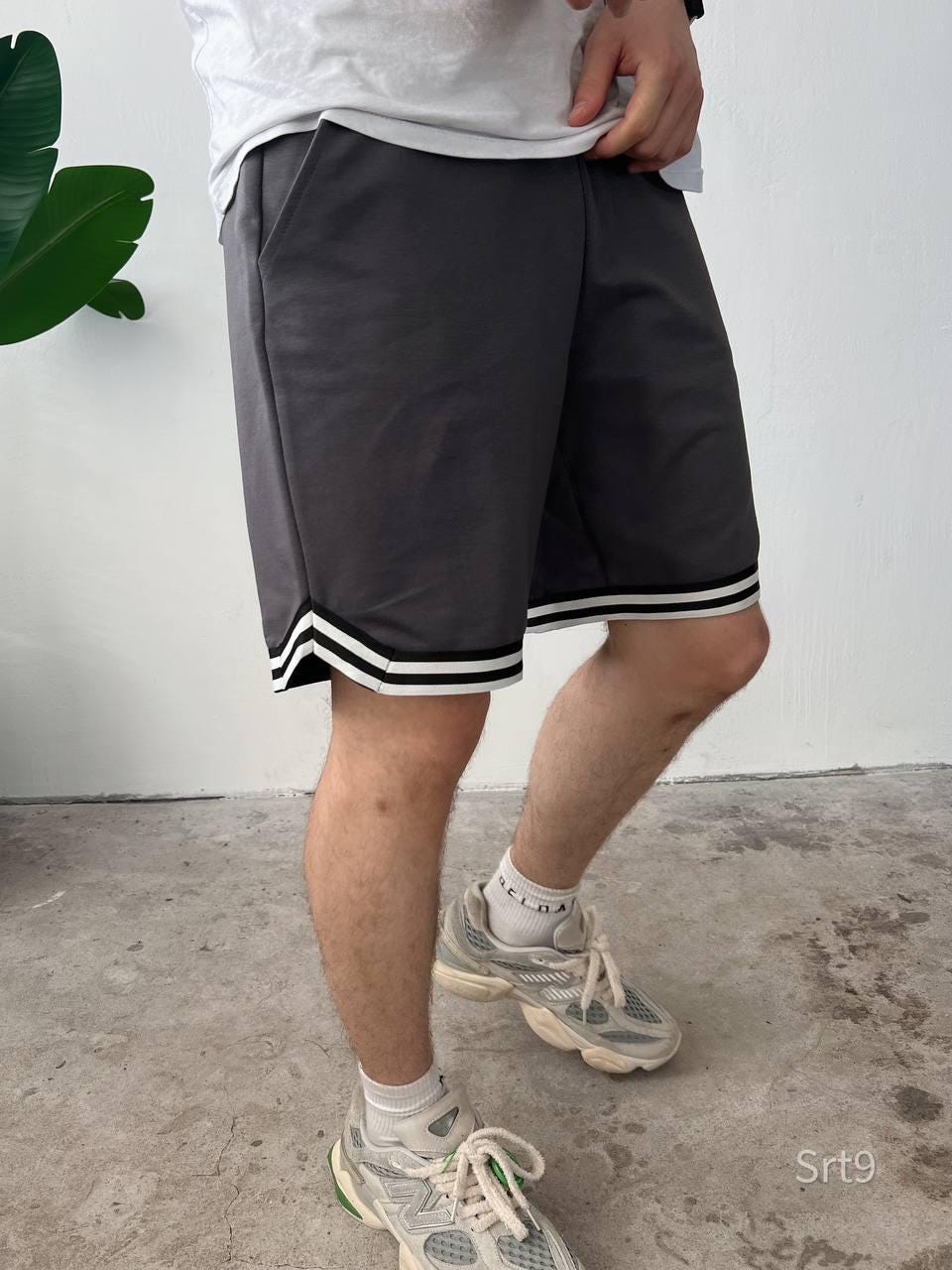 Men’s Streetwear Shorts, Basketball-Inspired, Cotton Gym Shorts with Stripe Trim, Relaxed Fit, Summer Sportswear, Gift for Him