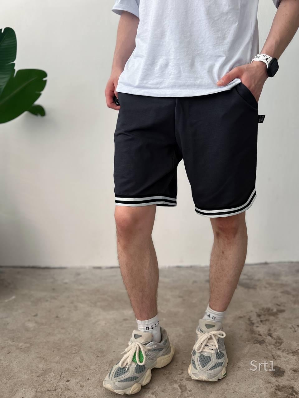 Men’s Streetwear Shorts, Basketball-Inspired, Cotton Gym Shorts with Stripe Trim, Relaxed Fit, Summer Sportswear, Gift for Him