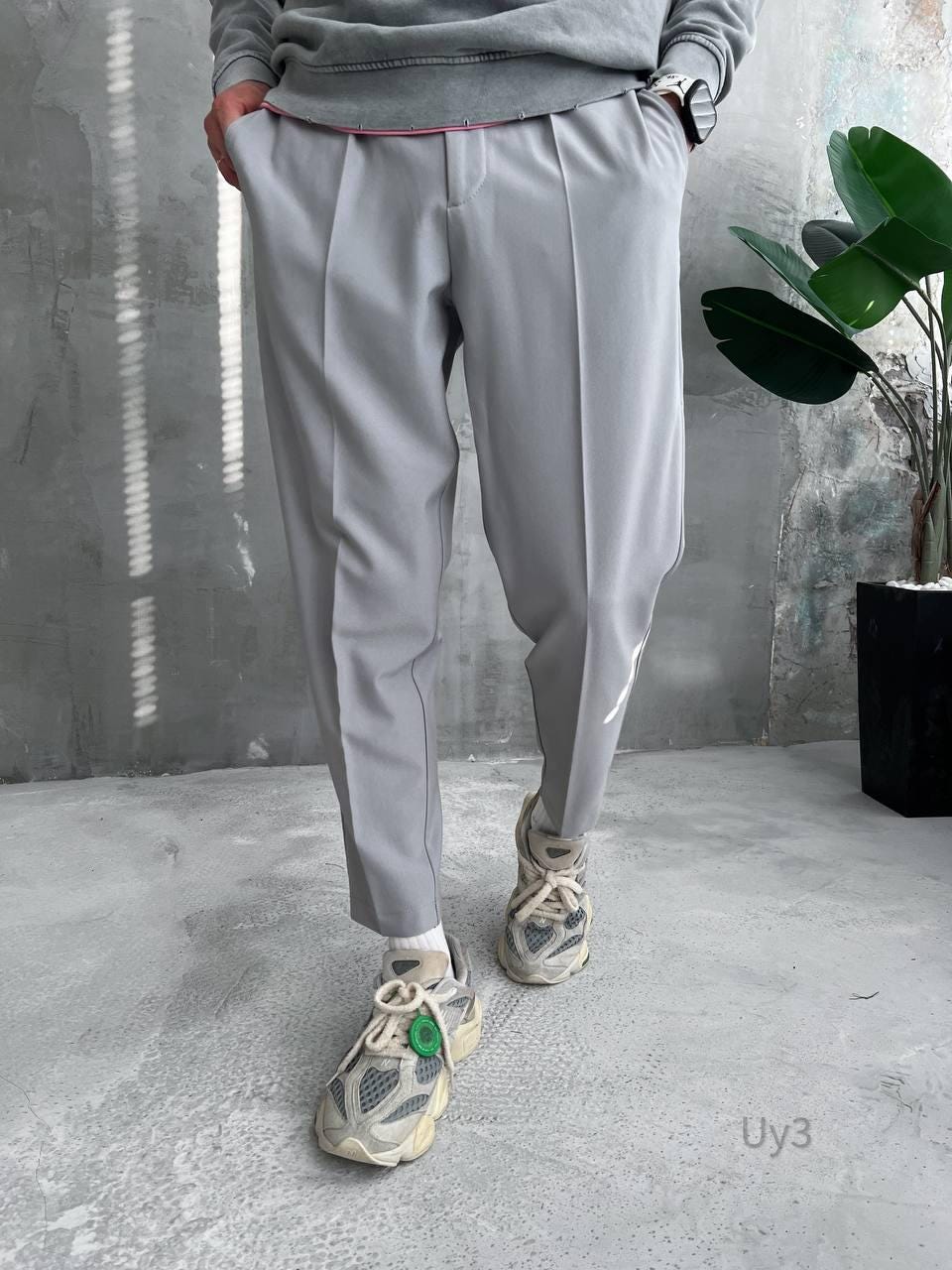 Men’s Modern Tapered Pants, Minimalist Trousers, Street Style Slim Fit, Smart Casual Pants, Korean Style, Gift for Him