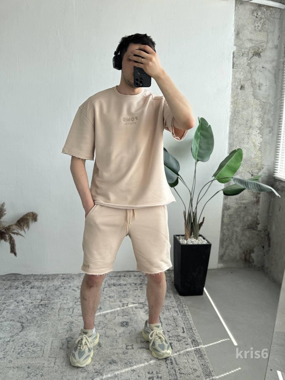 Men’s Summer Tracksuit Set | Oversized T-shirt & Shorts | Casual Streetwear | Minimalist Men’s Set | FOMO Studio Design