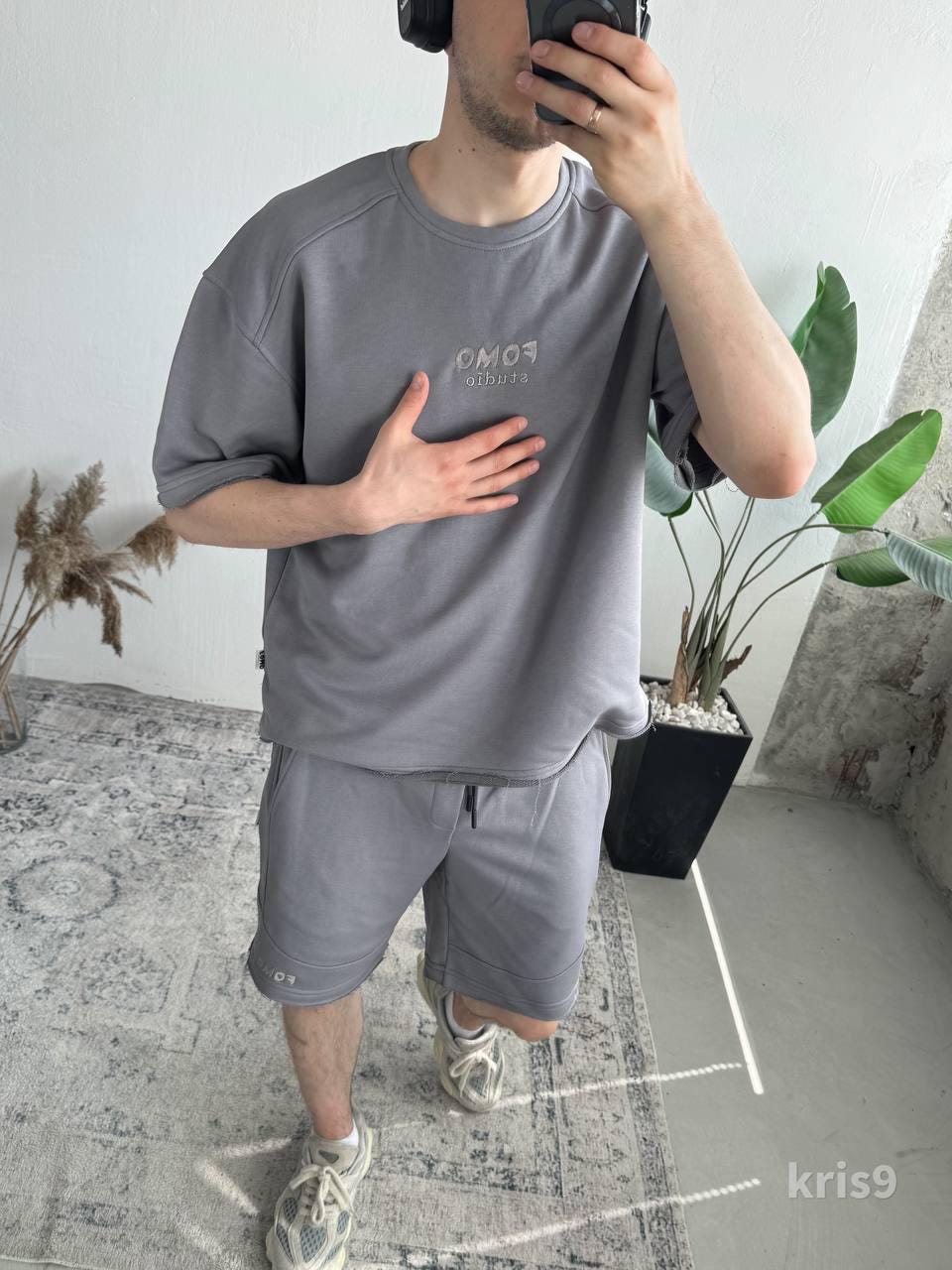 Men’s Summer Tracksuit Set | Oversized T-shirt & Shorts | Casual Streetwear | Minimalist Men’s Set | FOMO Studio Design
