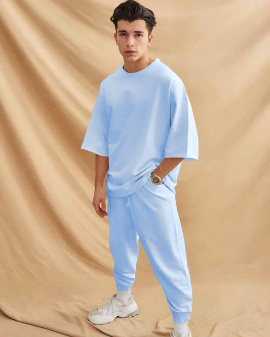 Men’s Oversized T-Shirt and Joggers Set – 2 Piece Streetwear Tracksuit | Summer Casual Outfit