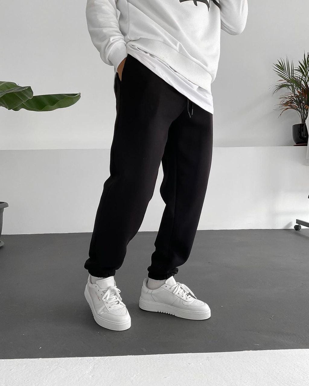 Men’s Basic Joggers – Fleece-Lined Sweatpants | Solid Color Streetwear Pants | Casual Everyday Bottoms