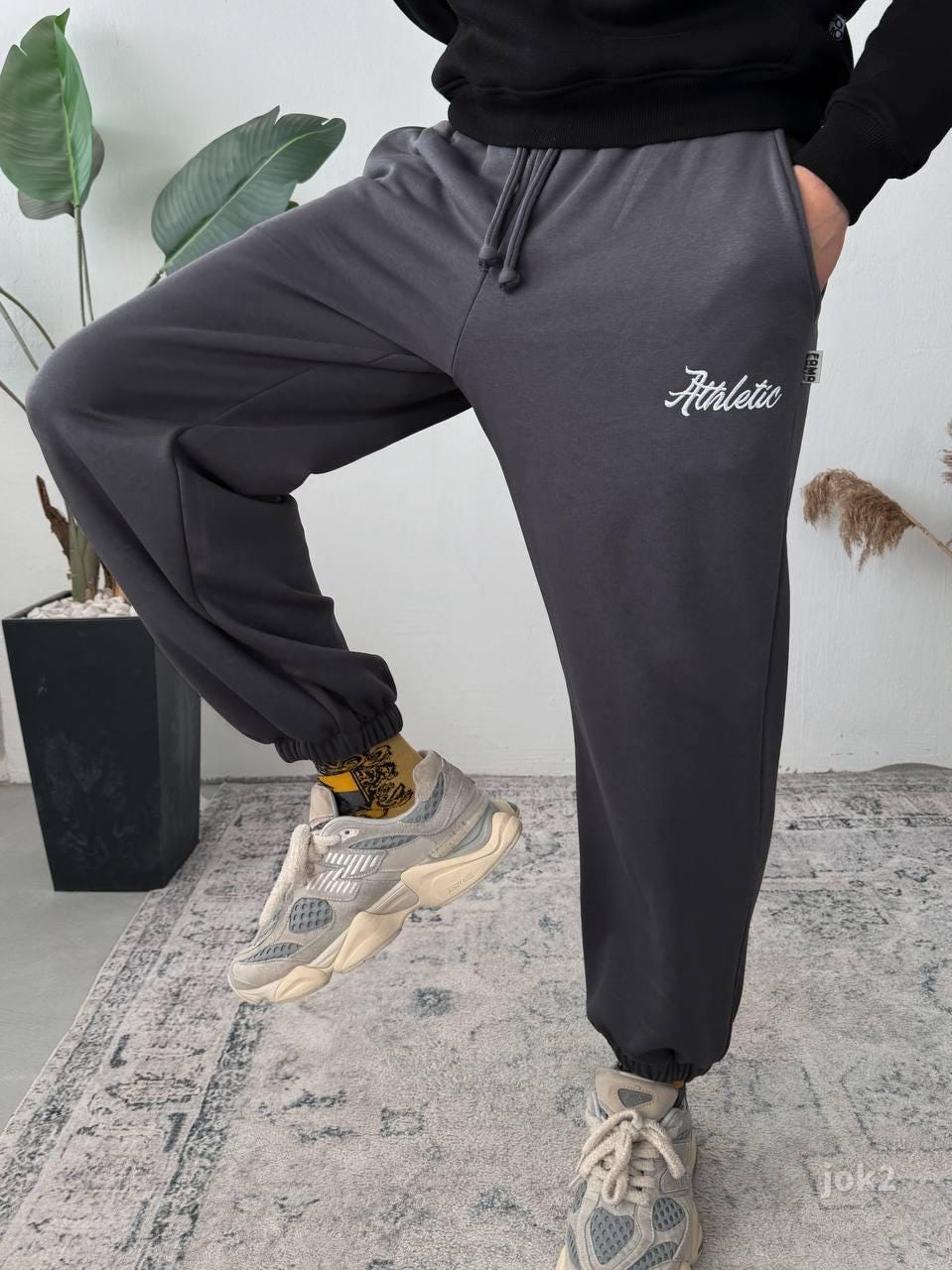 Men’s Joggers with “Athletic” Embroidery – Relaxed Fit Sweatpants with Pockets