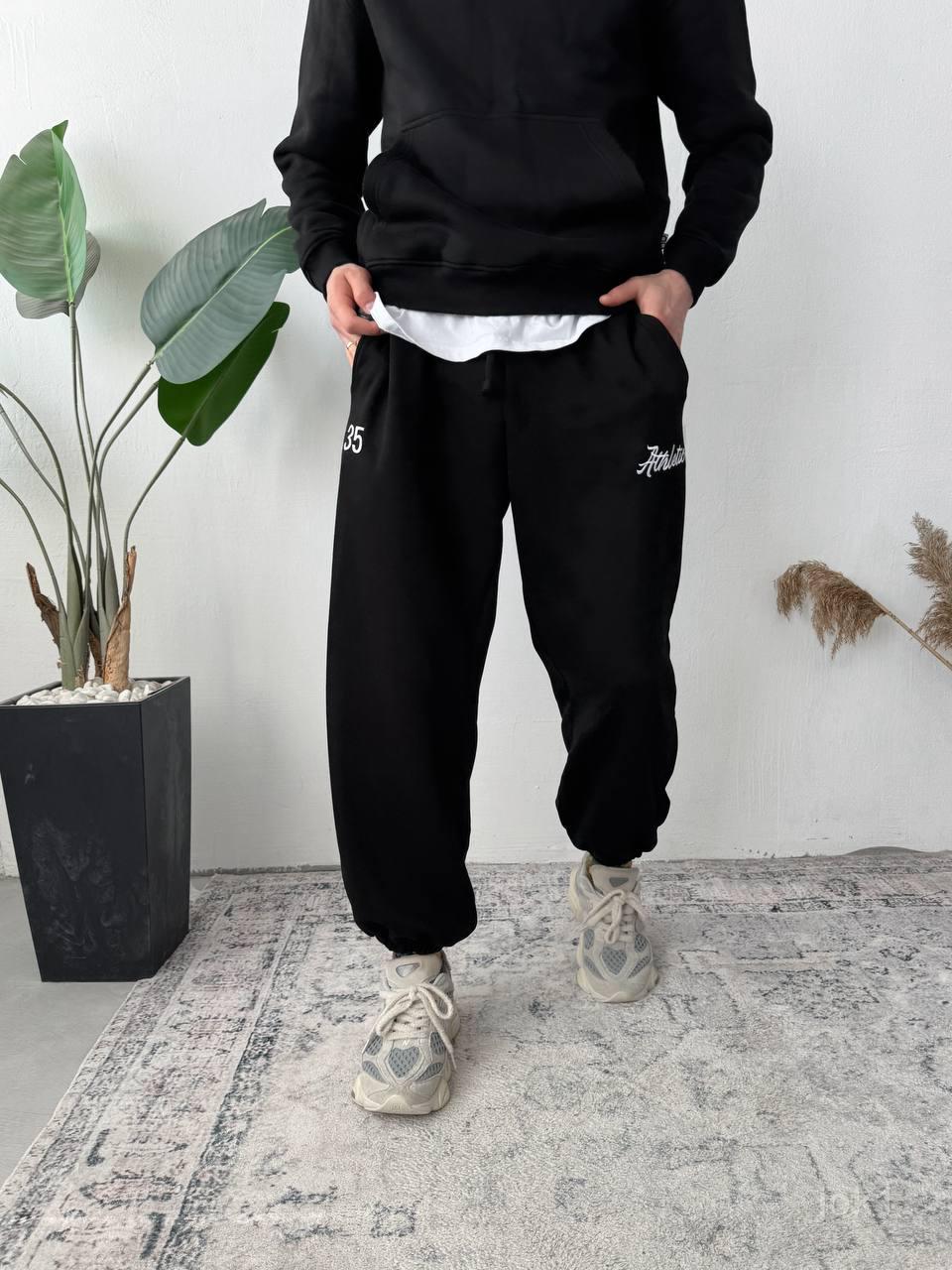 Men’s Joggers with “Athletic” Embroidery – Relaxed Fit Sweatpants with Pockets