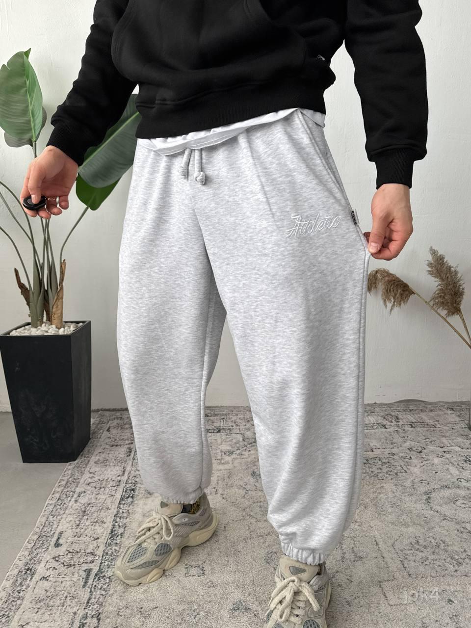 Men’s Joggers with “Athletic” Embroidery – Relaxed Fit Sweatpants with Pockets