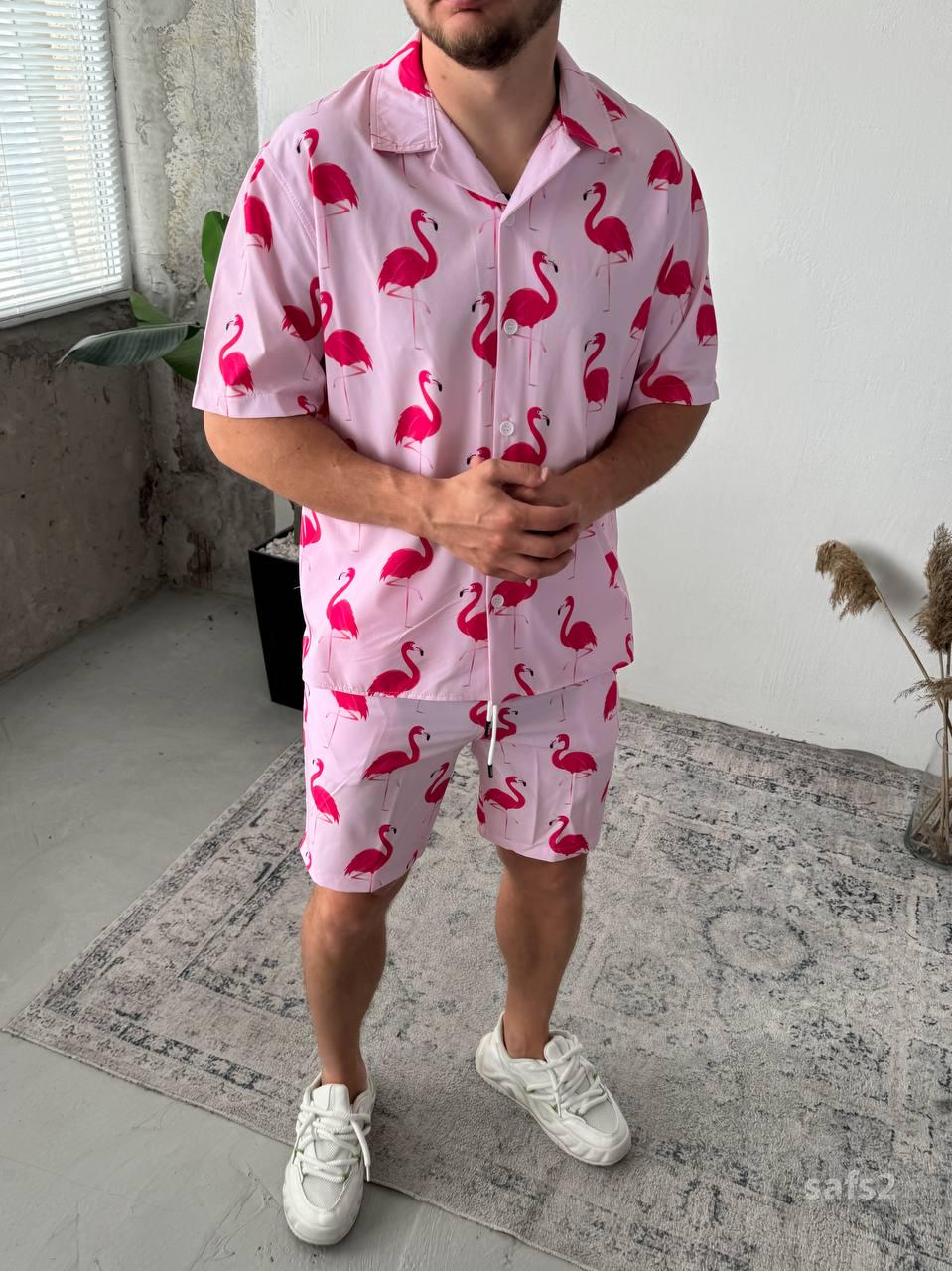 Men’s Hawaiian Shirt and Shorts Set – Tropical Two-Piece Vacation Outfit | Bold Summer Matching Set