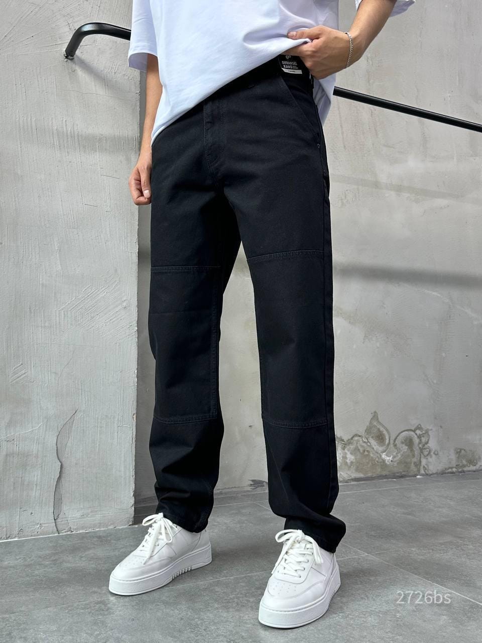 Men’s Streetwear Baggy Jeans – Wide-Leg Denim Pants with Graphic Print | Casual Urban Jeans