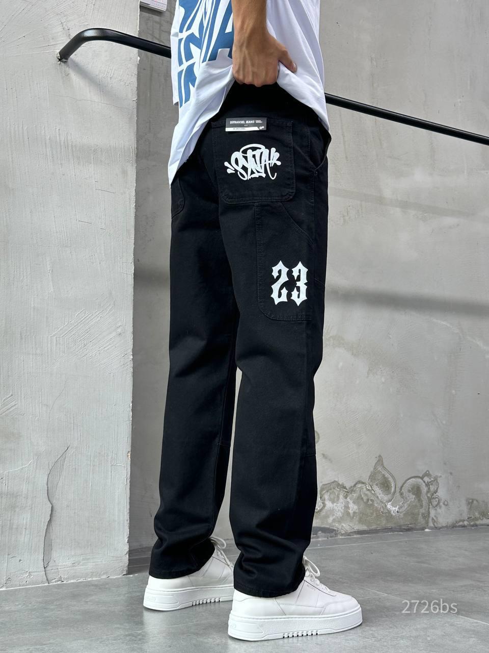 Men’s Streetwear Baggy Jeans – Wide-Leg Denim Pants with Graphic Print | Casual Urban Jeans