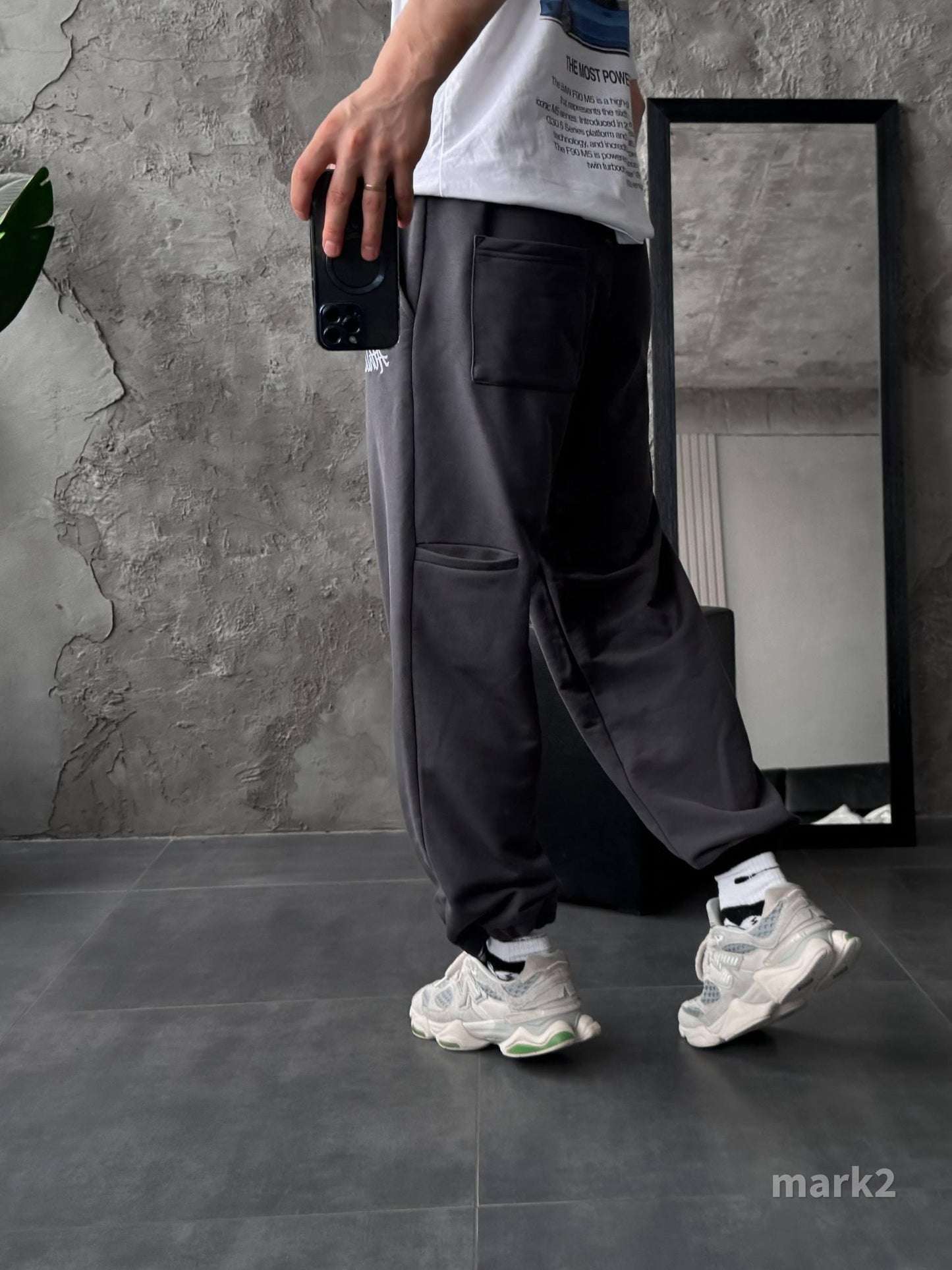 Men’s Embroidered Joggers | Fleece Sweatpants with Cuffs | Streetwear Pants with Logo