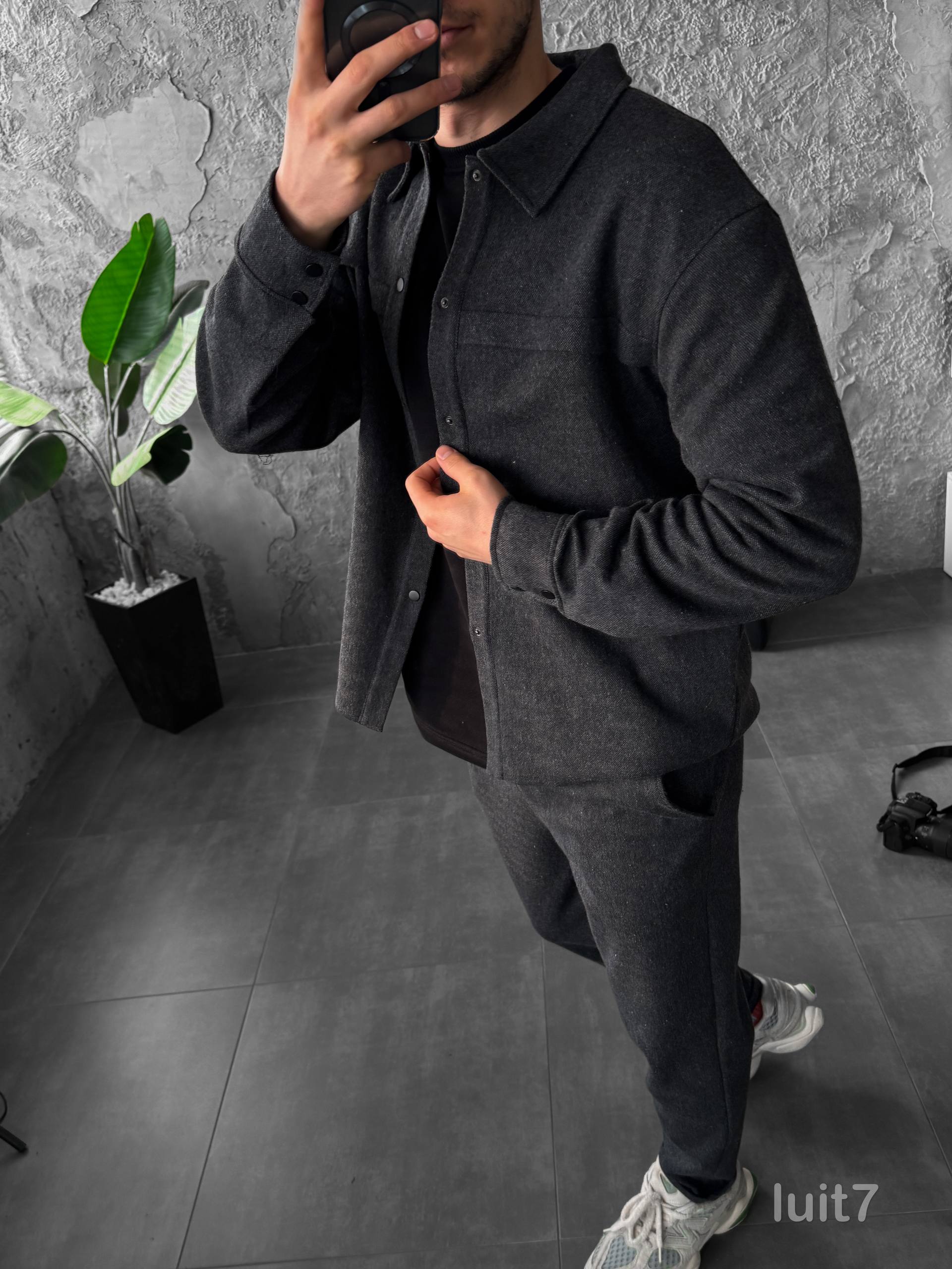 Men’s Tweed Suit Set – Herringbone Jacket &amp; Pants