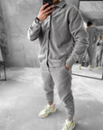 Men's Fleece Tracksuit Set: Warm Jogger Outfit with Shirt Jacket