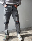 Men’s Distressed Washed Jeans