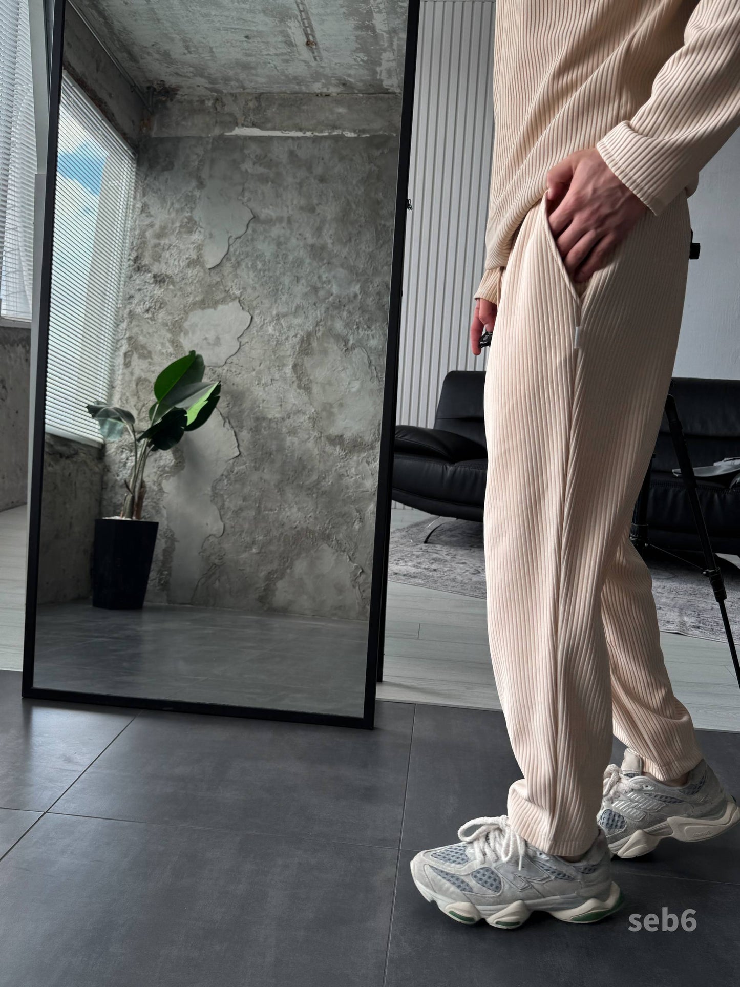 Men’s Pleated Two Piece Set – Long Sleeve Shirt and Jogger Pants, Casual Streetwear Outfit