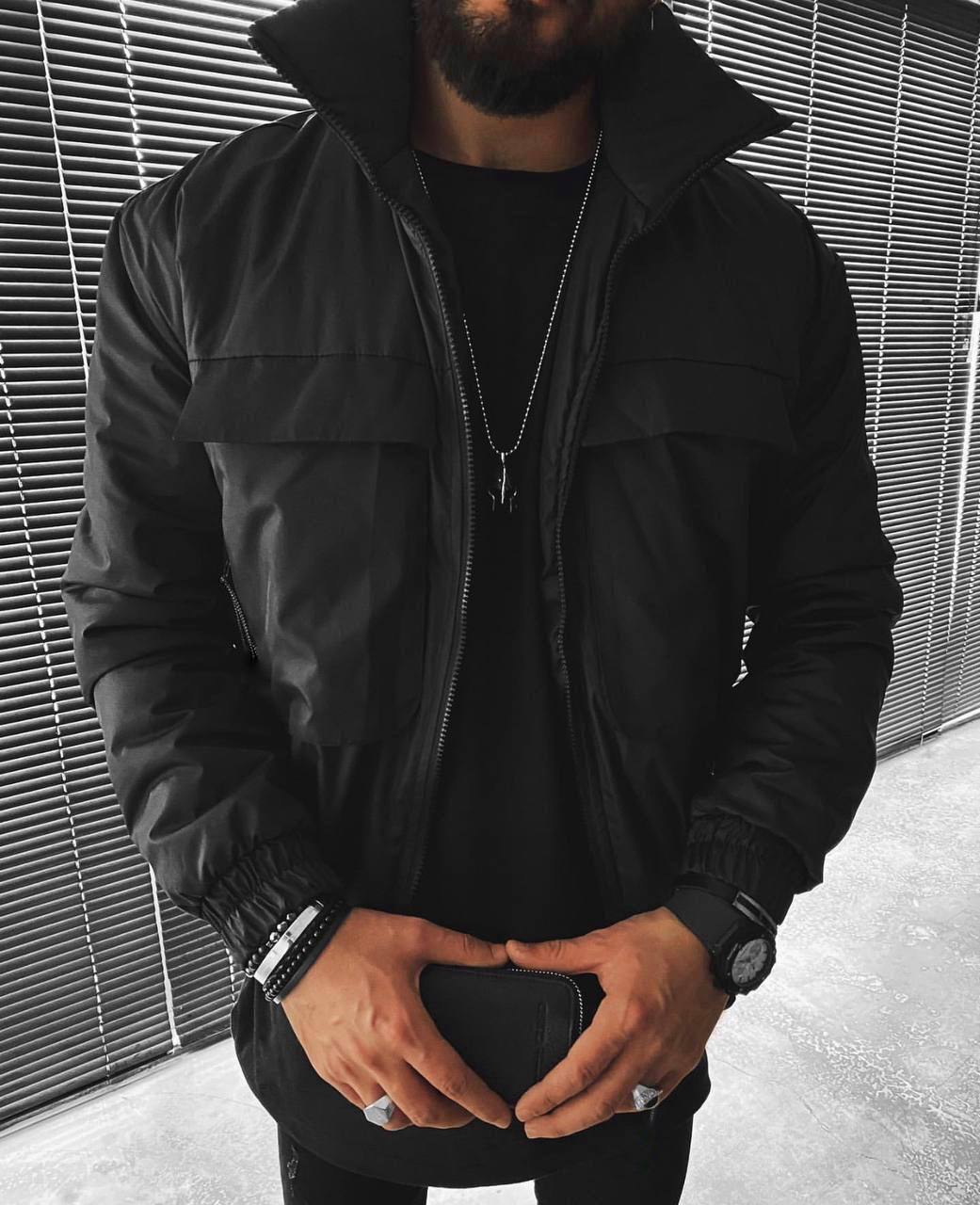 Men’s Lightweight Jacket – Casual Streetwear Zip Up Coat with Pockets, Spring Fall Outerwear