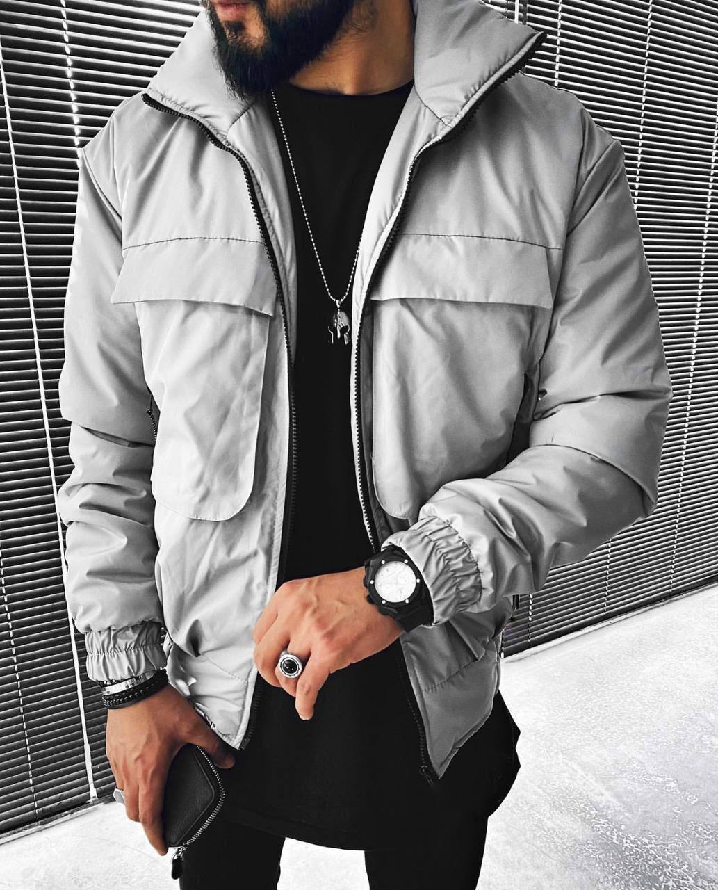 Men’s Lightweight Jacket – Casual Streetwear Zip Up Coat with Pockets, Spring Fall Outerwear