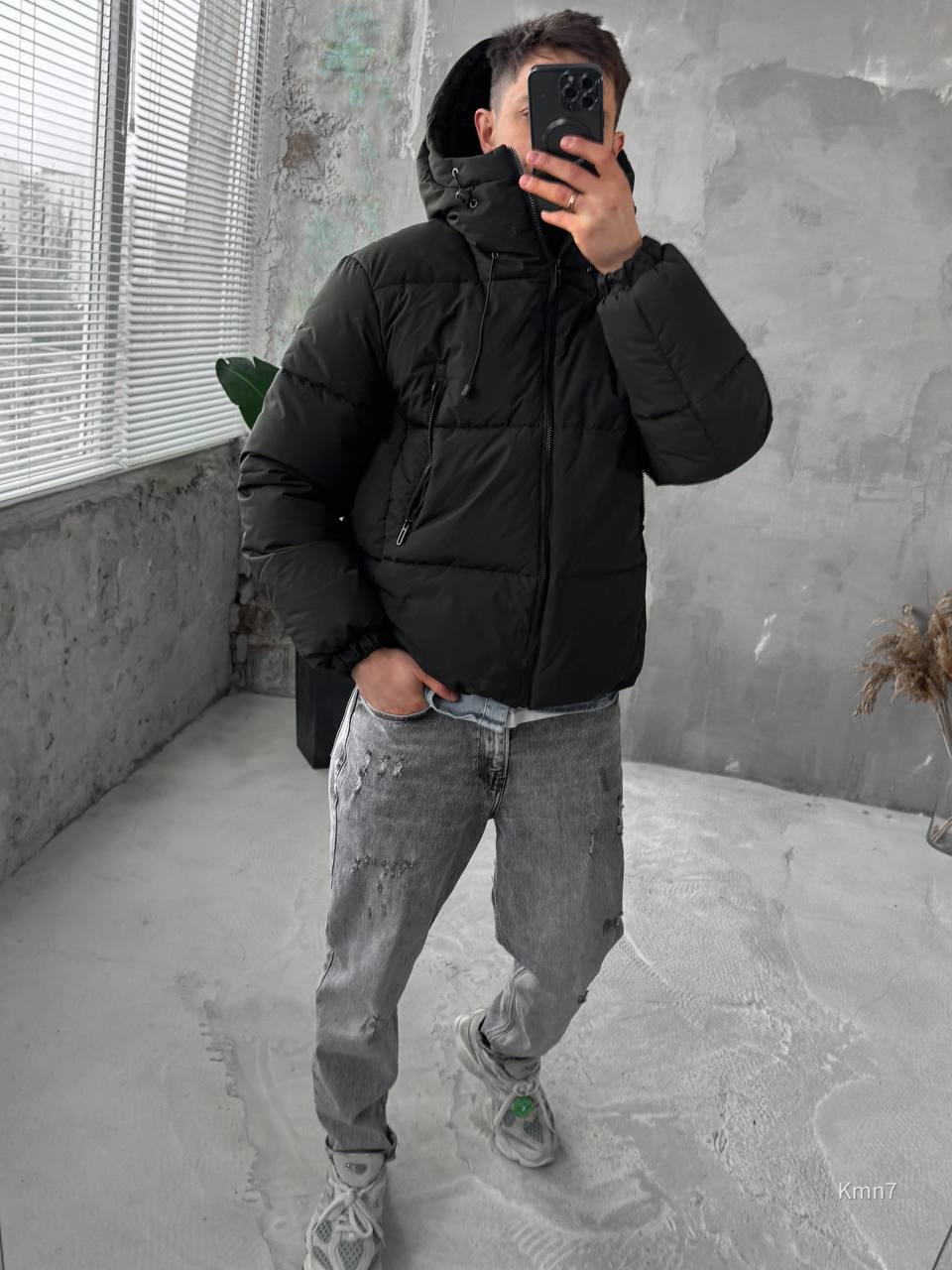 Men’s Oversized Puffer Jacket – Warm Winter Streetwear Coat with Hood, Casual Minimalist Outerwear