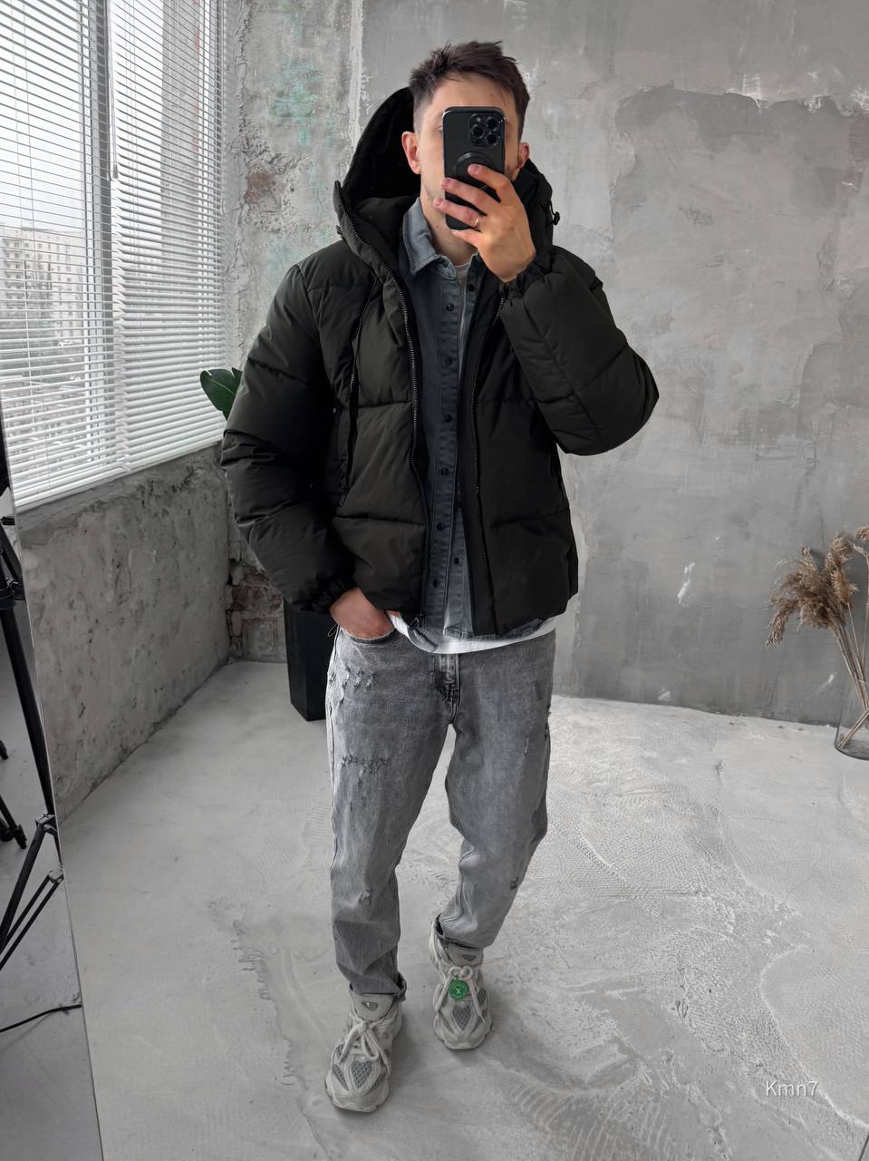 Men’s Oversized Puffer Jacket – Warm Winter Streetwear Coat with Hood, Casual Minimalist Outerwear