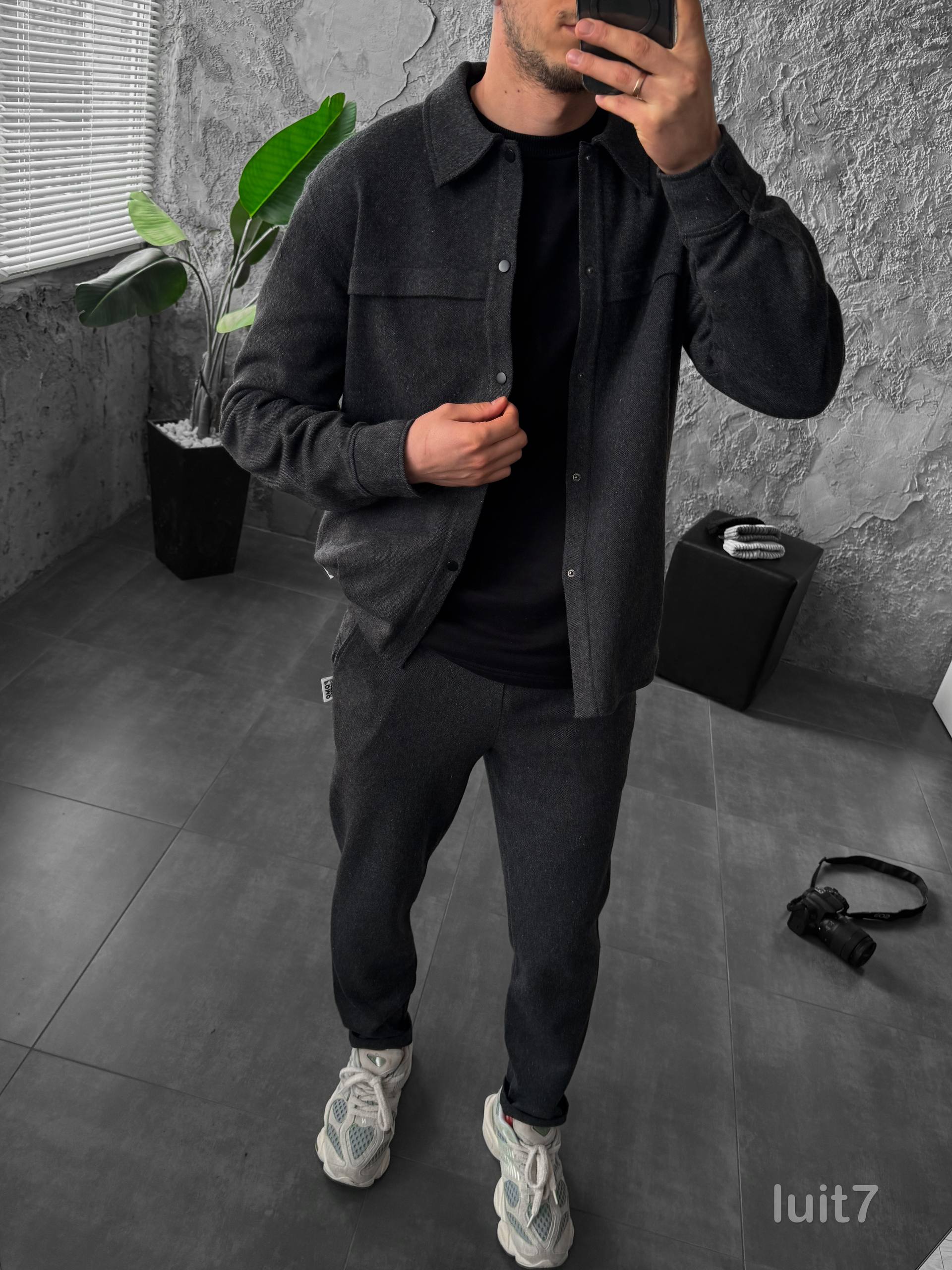 Men’s Tweed Suit Set – Herringbone Jacket &amp; Pants